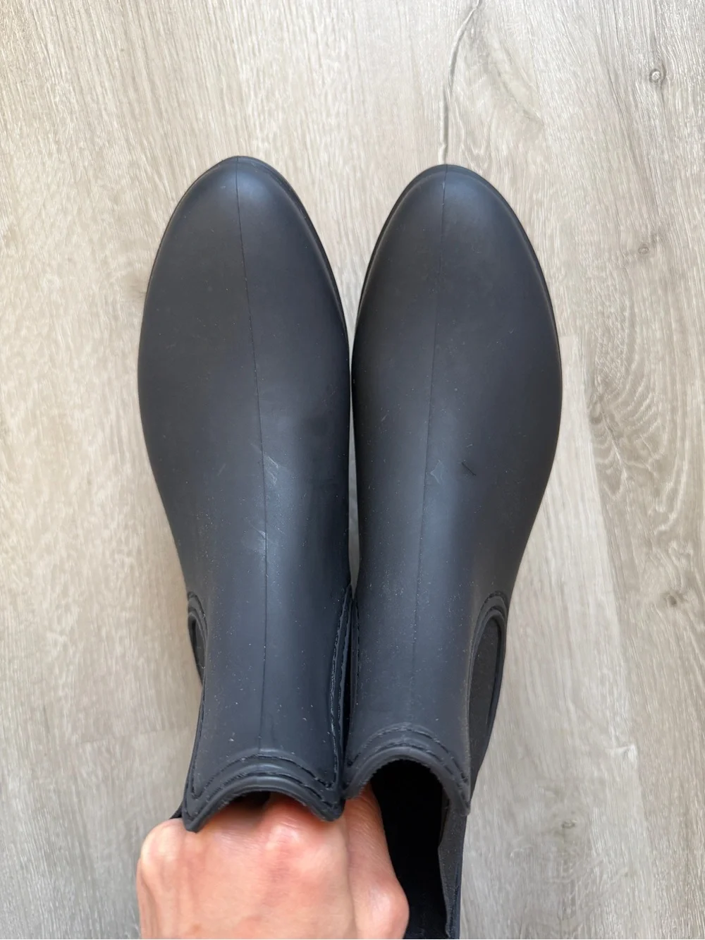 Jeffrey Campbell Forecast Chelsea Waterproof Rain Ankle Booties Black 8